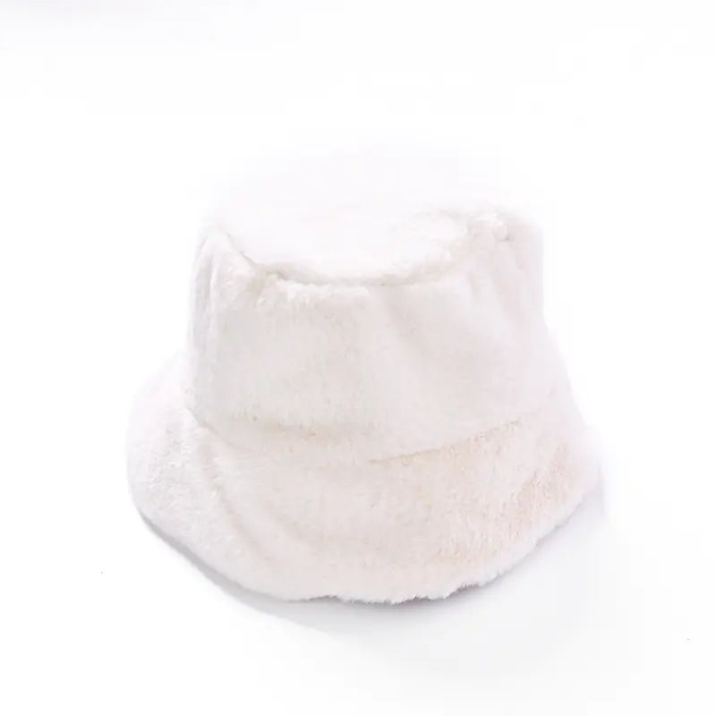 Faux Fur Warm Hat, Fisherman Cap, Plush Bucket Hat