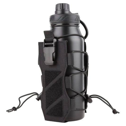 CAT Outdoors Tactical MOLLE Water Bottle Holder 40 oz Adjustable Tactical Water Bottle Pouch for Backpack Strap MOLLE Water Bottle Pouch Carrier Tactical Water Bottle Holster (Black)