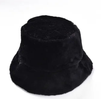 Faux Fur Warm Hat, Fisherman Cap, Plush Bucket Hat