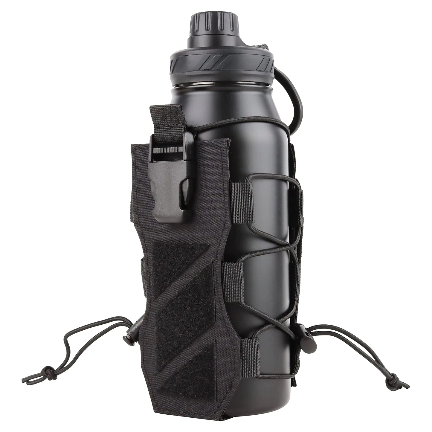 CAT Outdoors Tactical MOLLE Water Bottle Holder 40 oz Adjustable Tactical Water Bottle Pouch for Backpack Strap MOLLE Water Bottle Pouch Carrier Tactical Water Bottle Holster (Black)