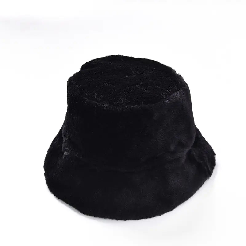Faux Fur Warm Hat, Fisherman Cap, Plush Bucket Hat